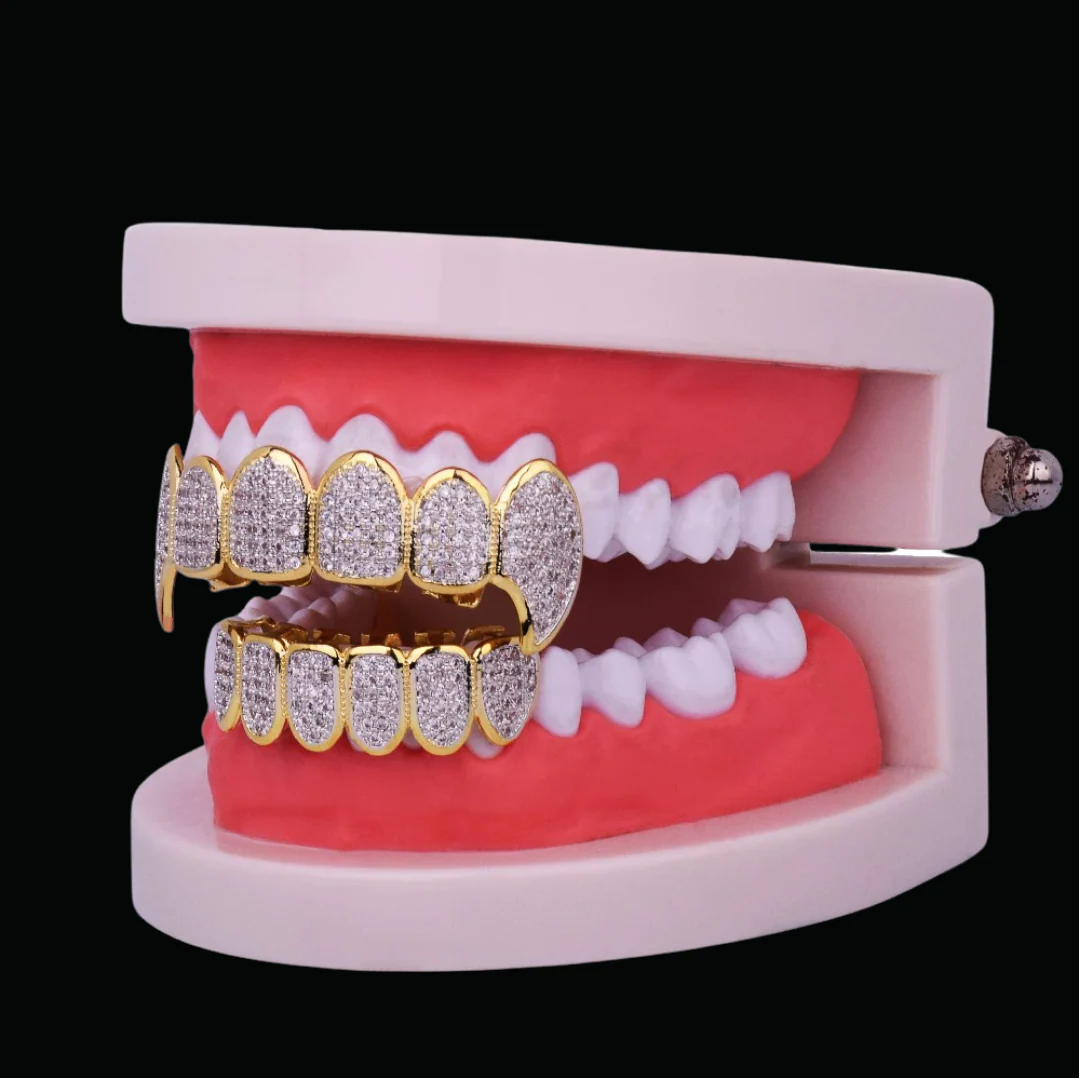 Micro Pave Fuchsia Iced Out Diamond Grillz - Image 7