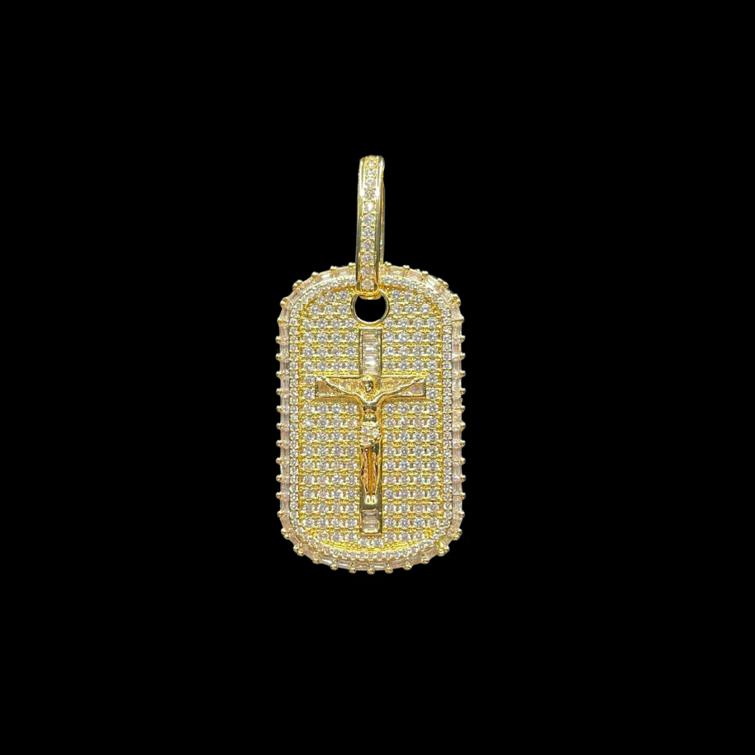 Military Style Jesus Cross Iced Out Diamond Pendant Necklace - Image 3
