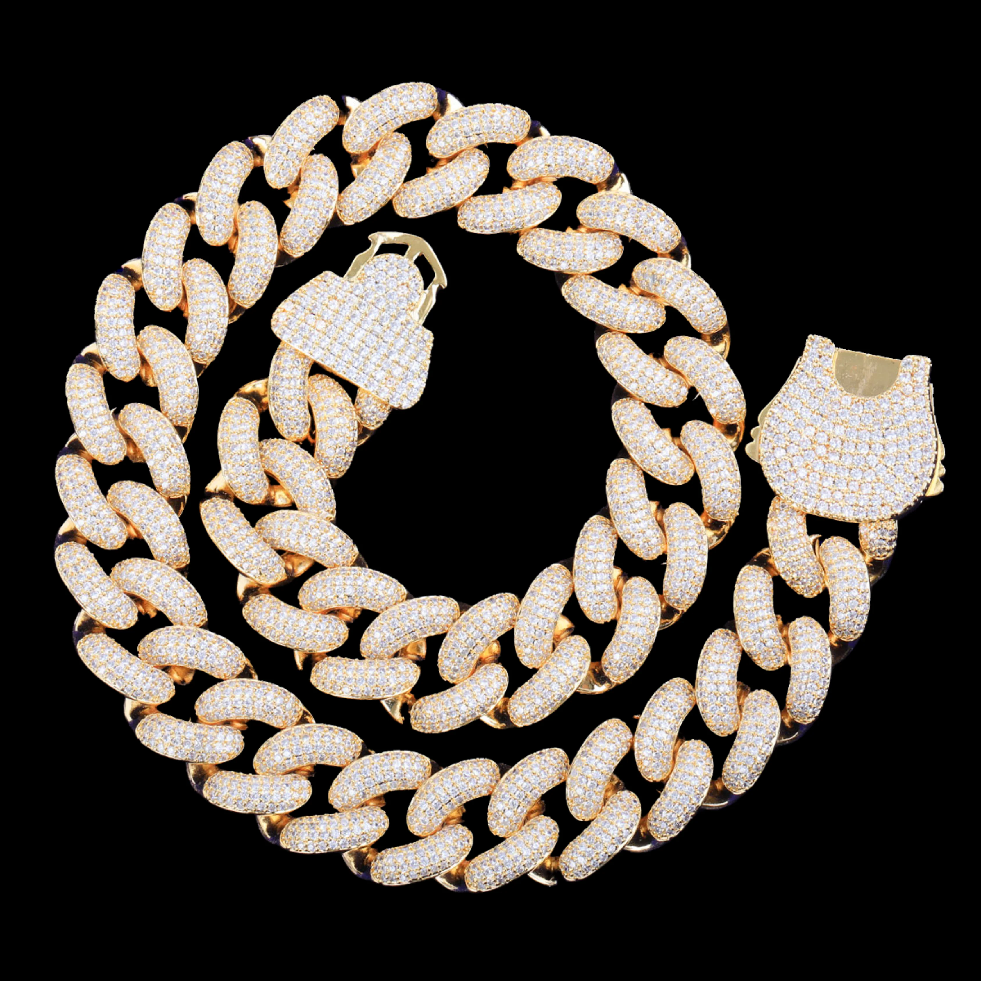 22MM Special Clasp Cuban Link Iced Out Diamond Necklace Chain - Image 2