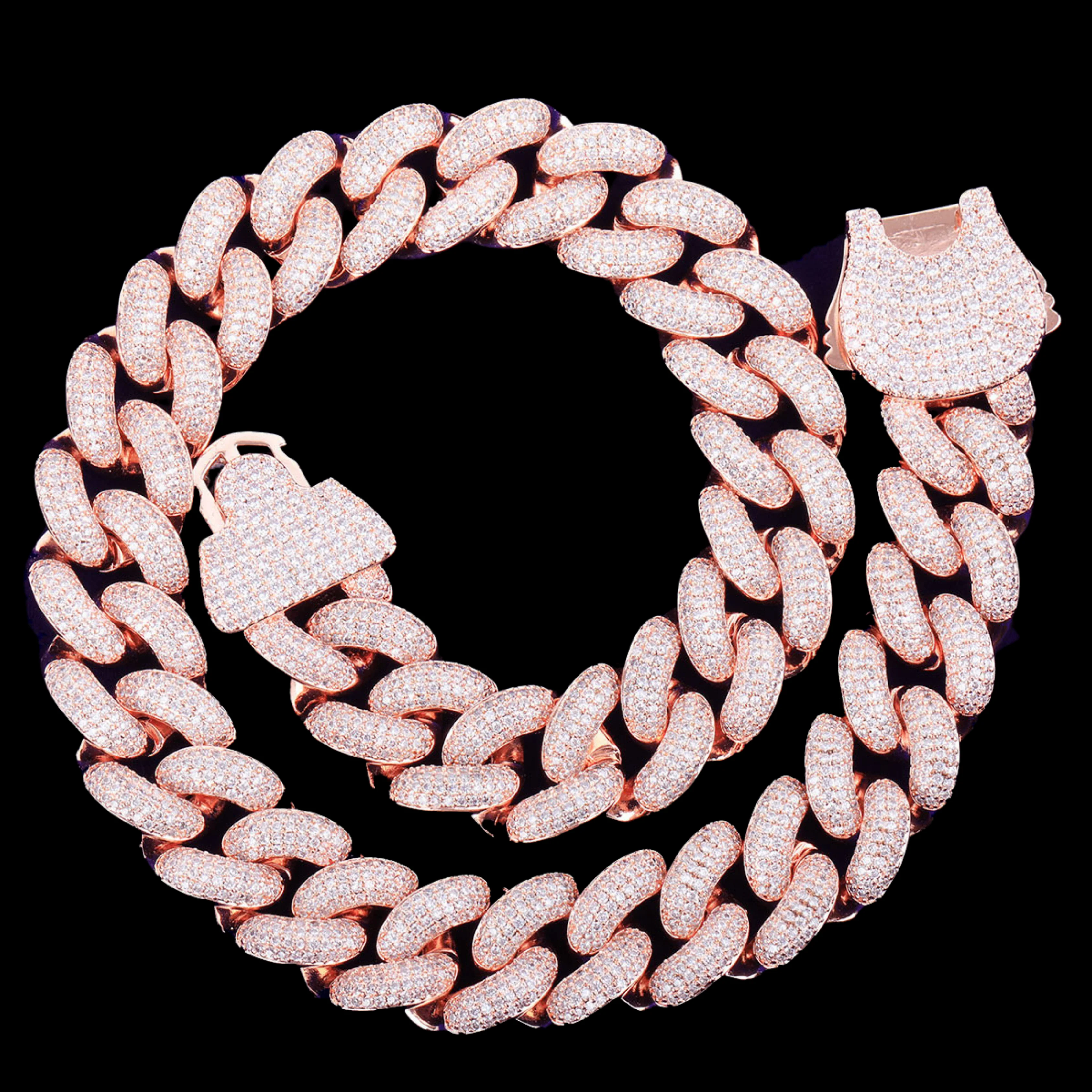22MM Special Clasp Cuban Link Iced Out Diamond Necklace Chain - Image 3