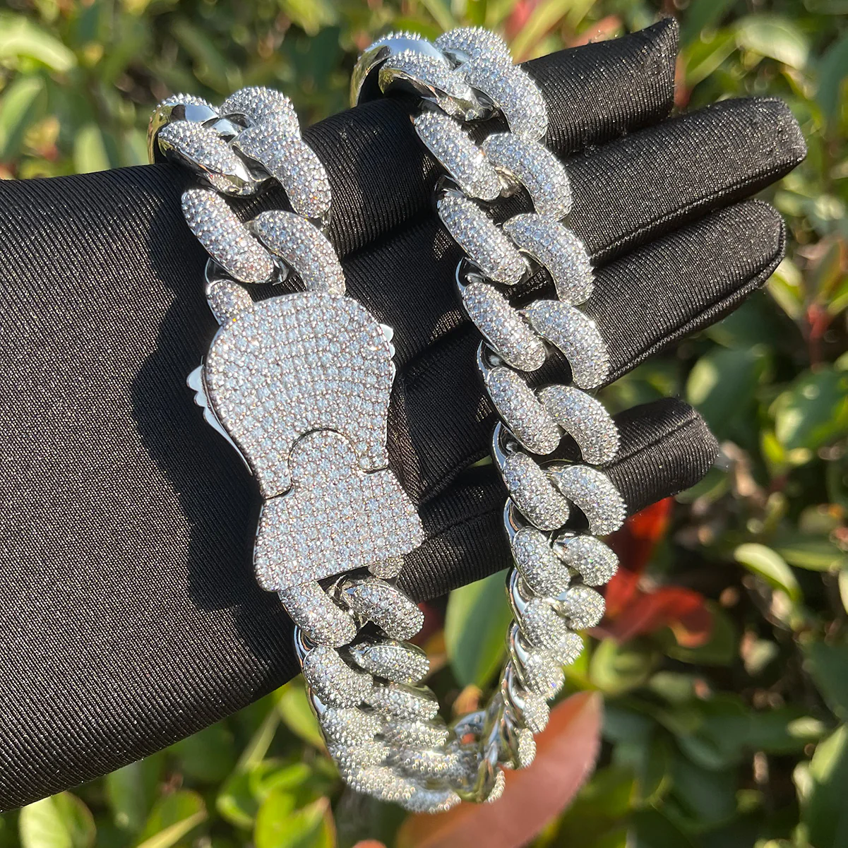 22MM Special Clasp Cuban Link Iced Out Diamond Necklace Chain - Image 4