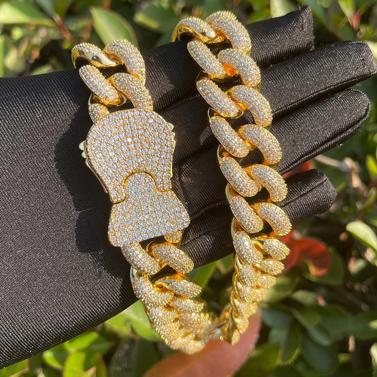 22MM Special Clasp Cuban Link Iced Out Diamond Necklace Chain - Image 5