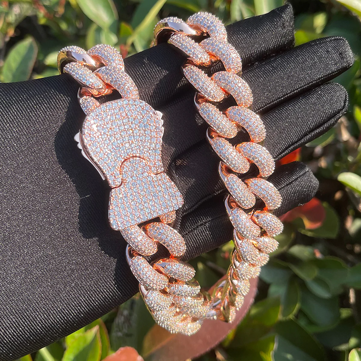 22MM Special Clasp Cuban Link Iced Out Diamond Necklace Chain - Image 6