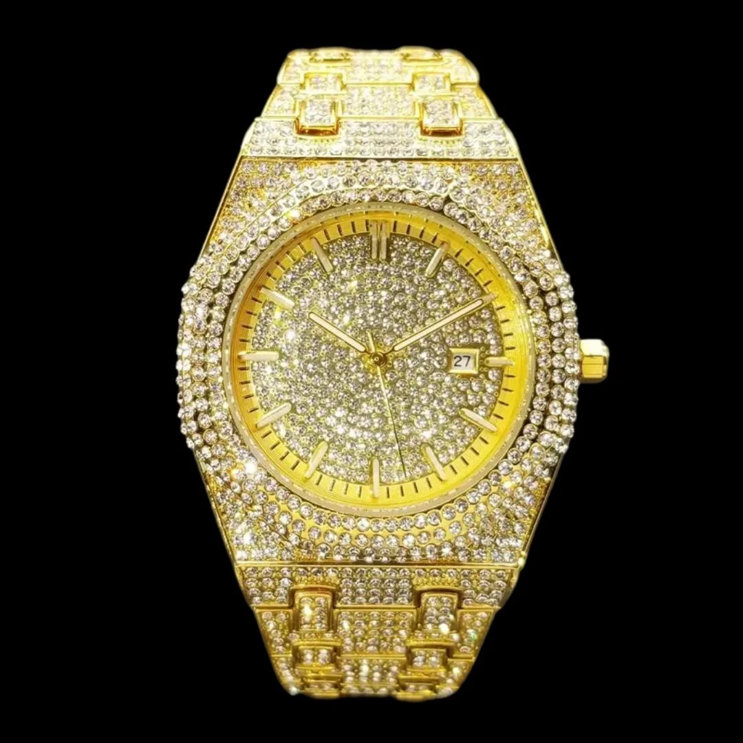 Luxury Bust Down Date VVS Iced Out Diamond Watch - Image 2