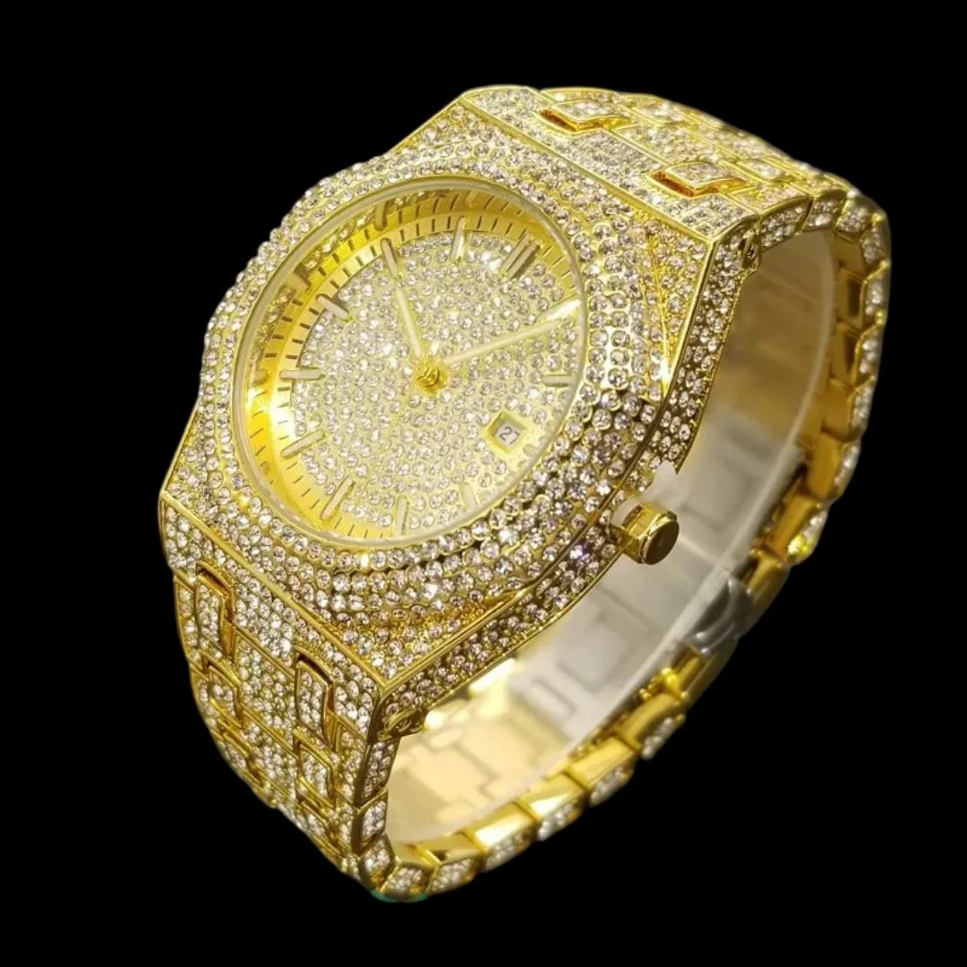 Luxury Bust Down Date VVS Iced Out Diamond Watch - Image 4