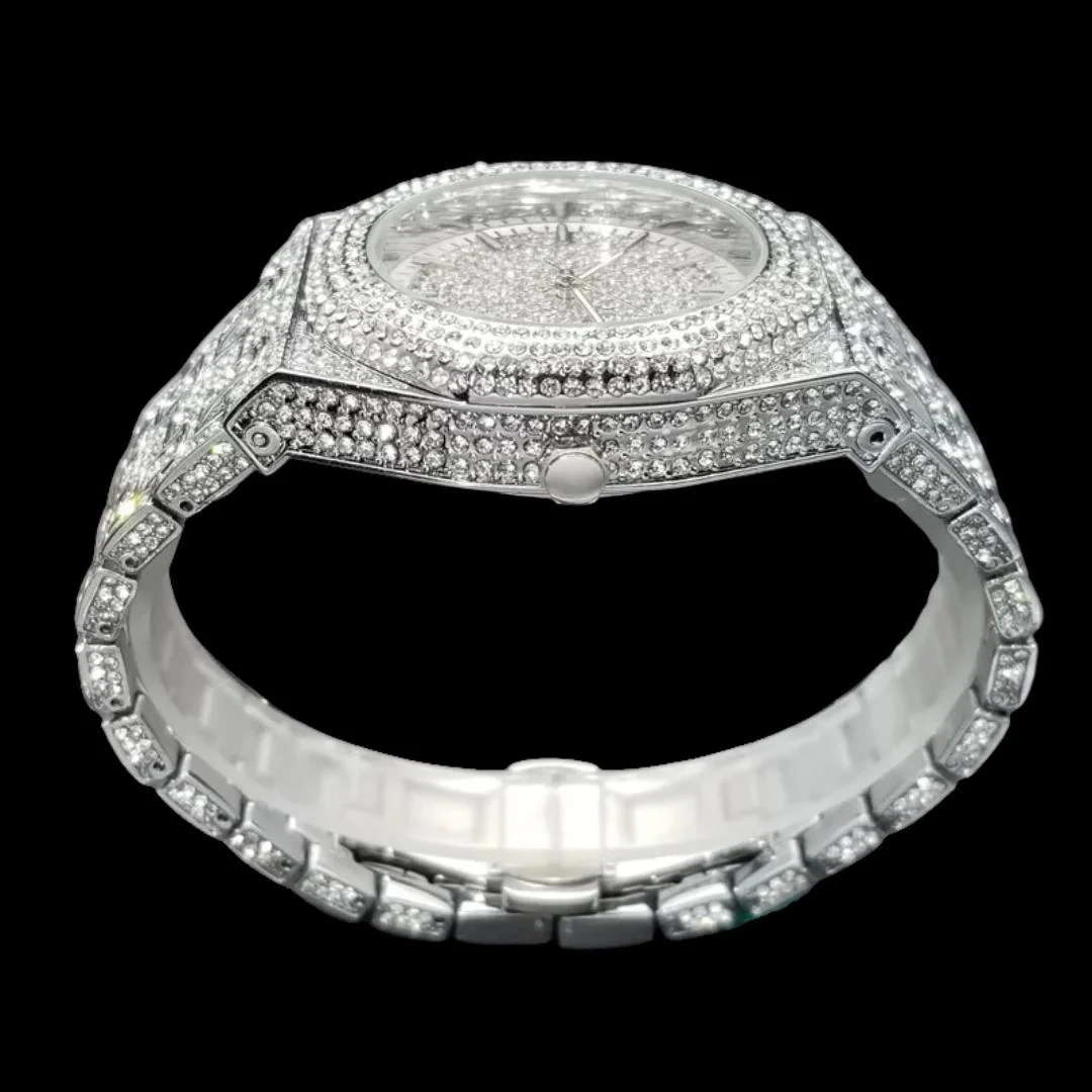 Luxury Bust Down Date VVS Iced Out Diamond Watch - Image 5
