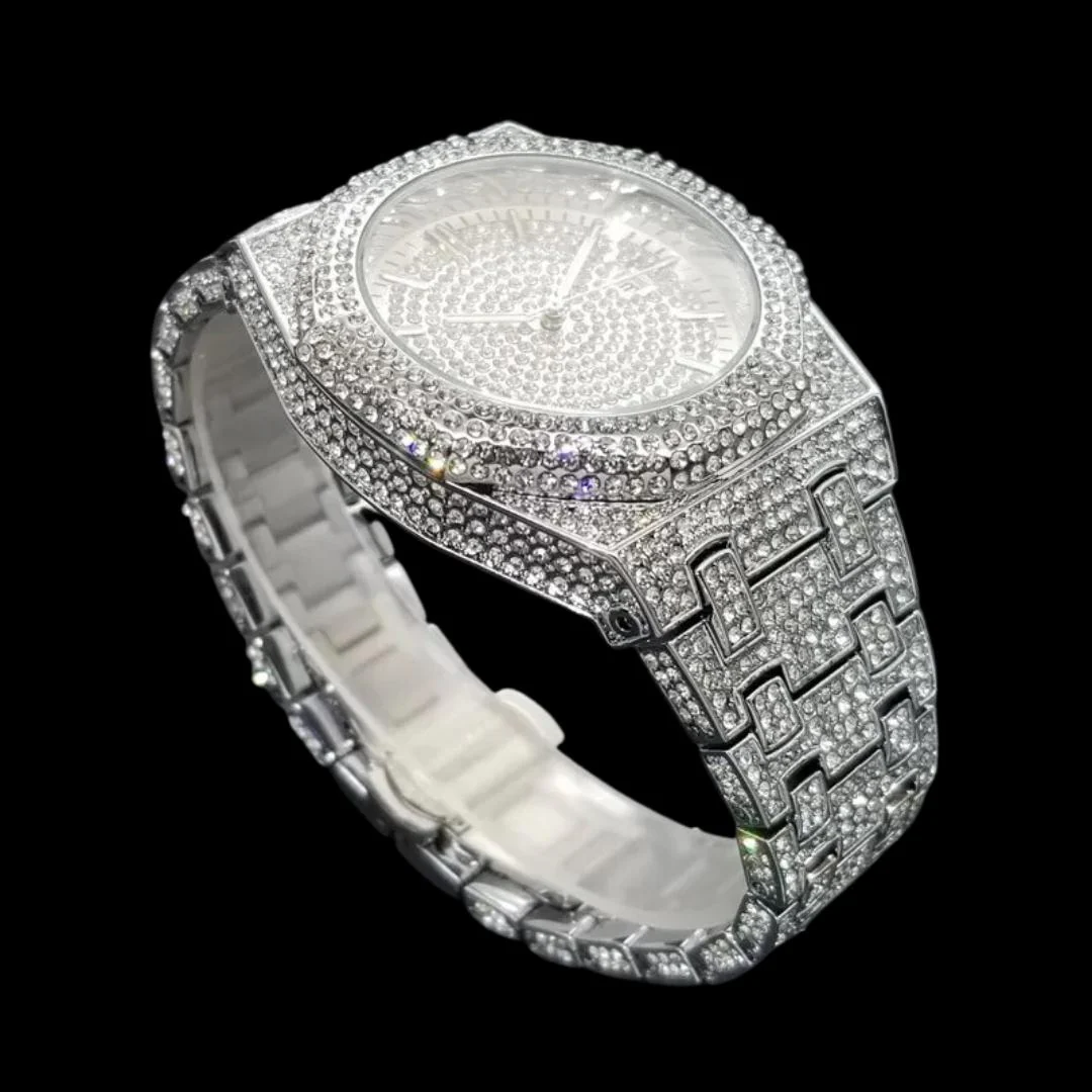 Luxury Bust Down Date VVS Iced Out Diamond Watch - Image 7