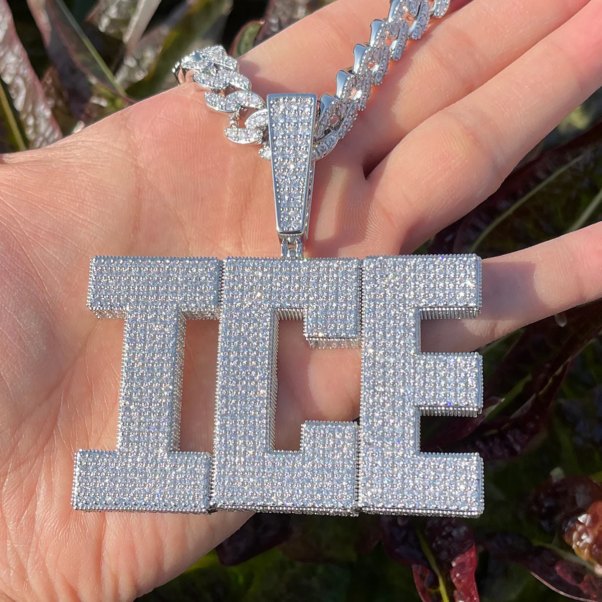 Solid Edition Iced Out Personalized Custom Name Necklace Pendant - Image 3