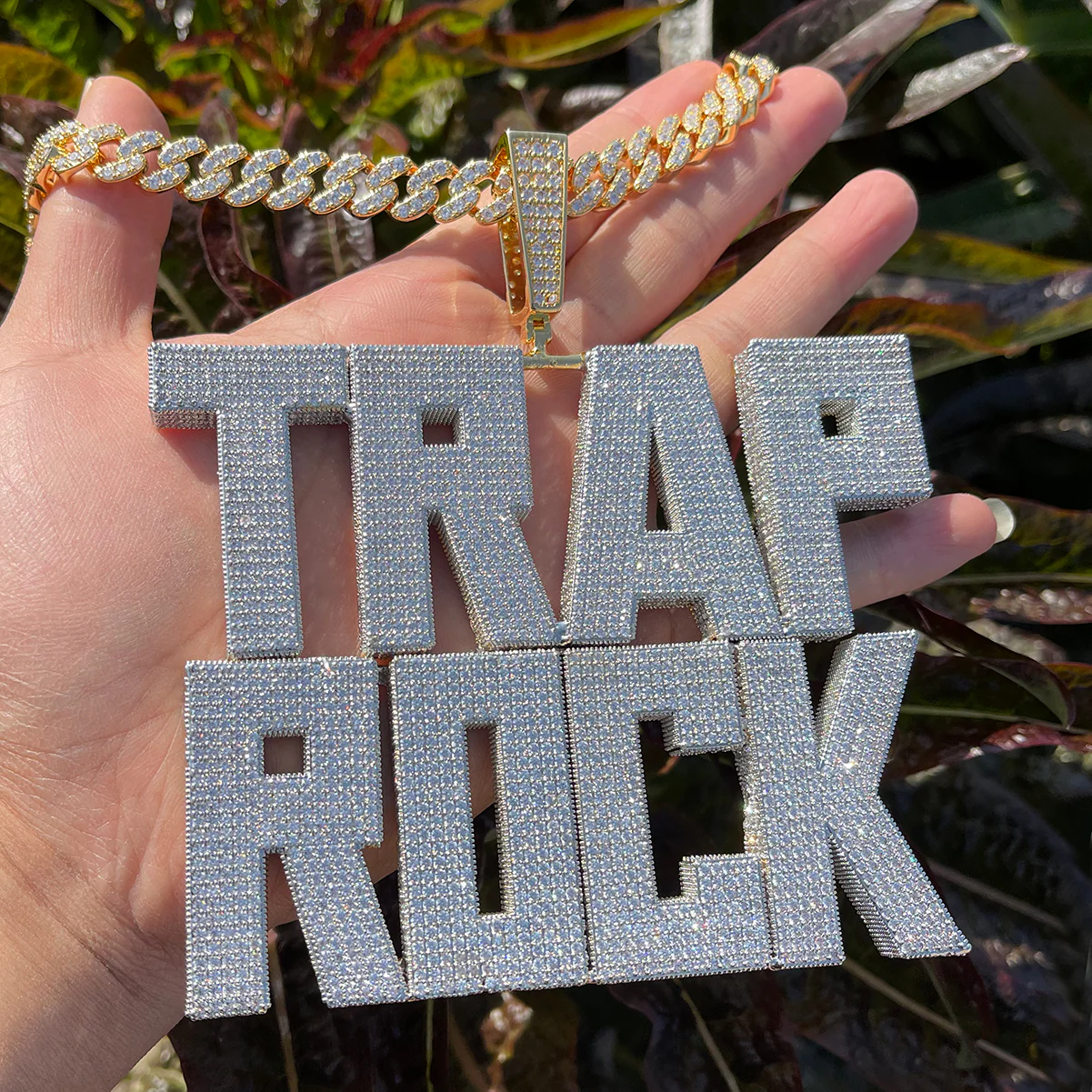 Solid Edition Iced Out Personalized Custom Name Necklace Pendant - Image 4