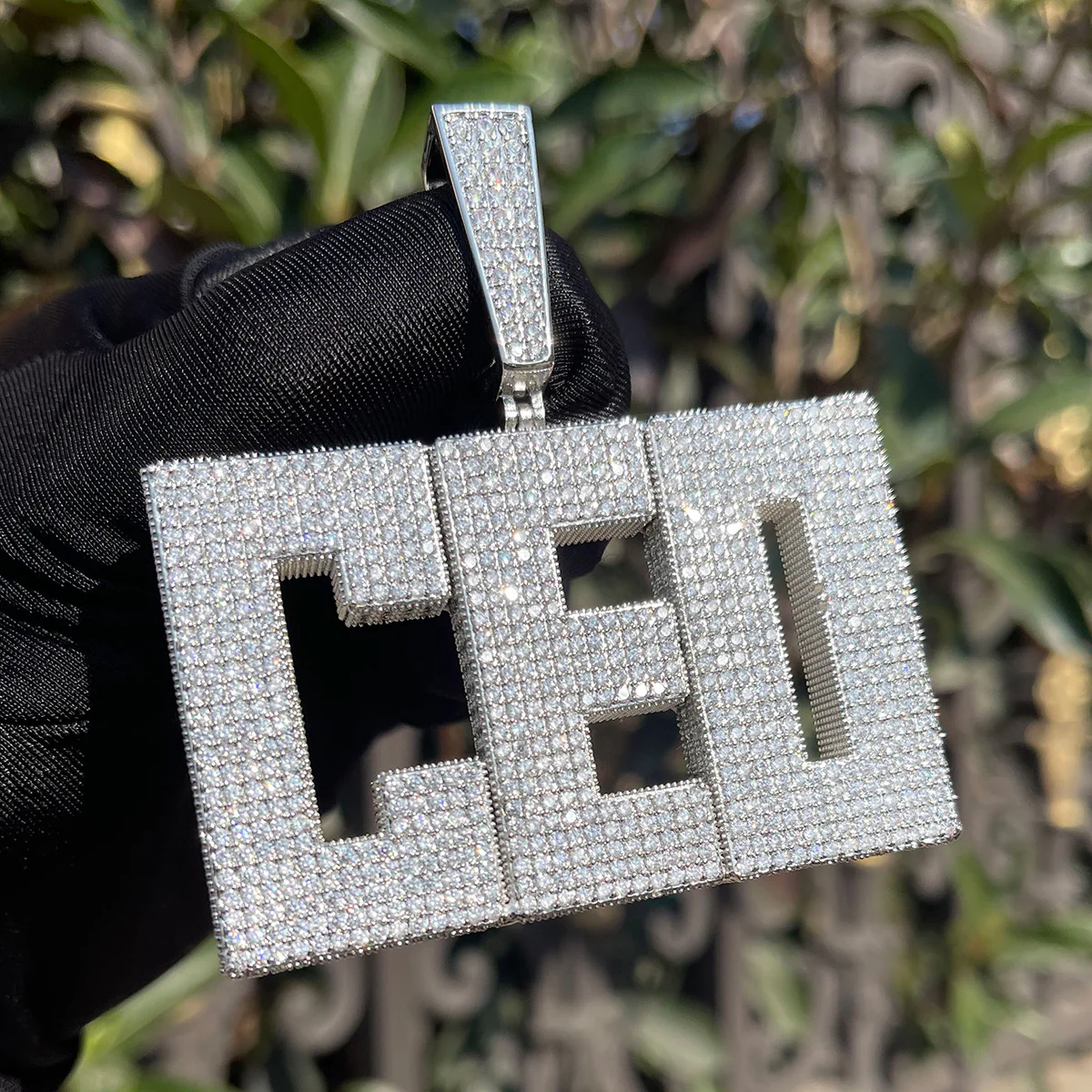 Solid Edition Iced Out Personalized Custom Name Necklace Pendant - Image 5
