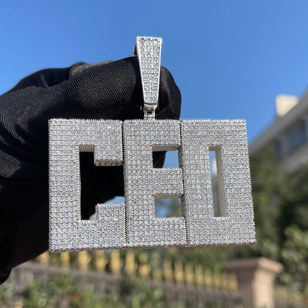 Solid Edition Iced Out Personalized Custom Name Necklace Pendant - Image 6