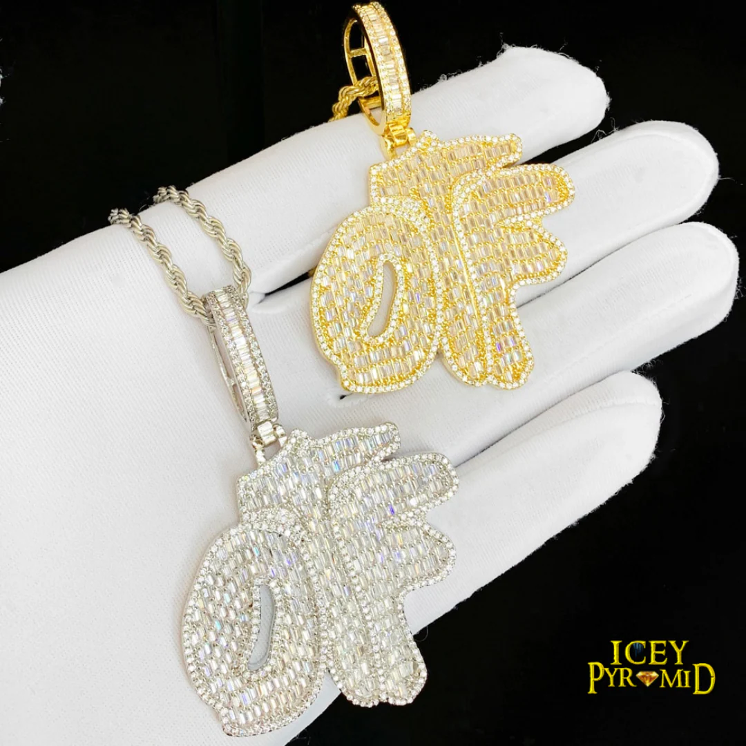 OTF Only The Family Iced Out Letter Diamond Pendant Necklace - Image 2