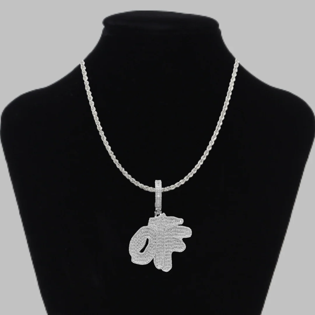 OTF Only The Family Iced Out Letter Diamond Pendant Necklace - Image 3