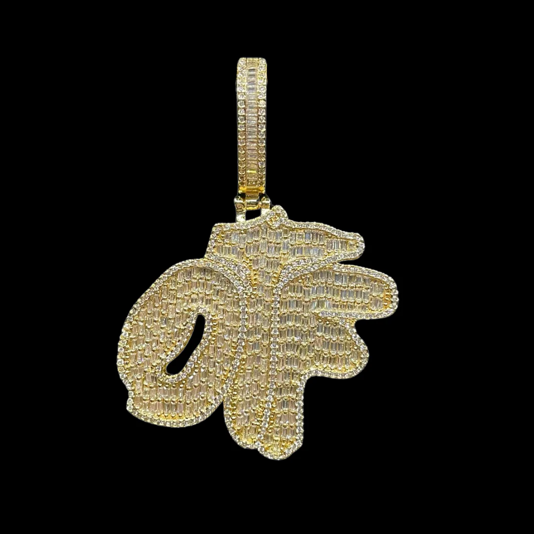 OTF Only The Family Iced Out Letter Diamond Pendant Necklace - Image 4