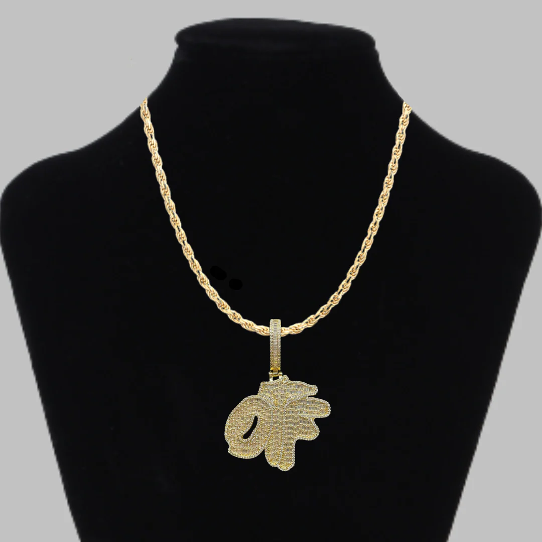 OTF Only The Family Iced Out Letter Diamond Pendant Necklace - Image 5