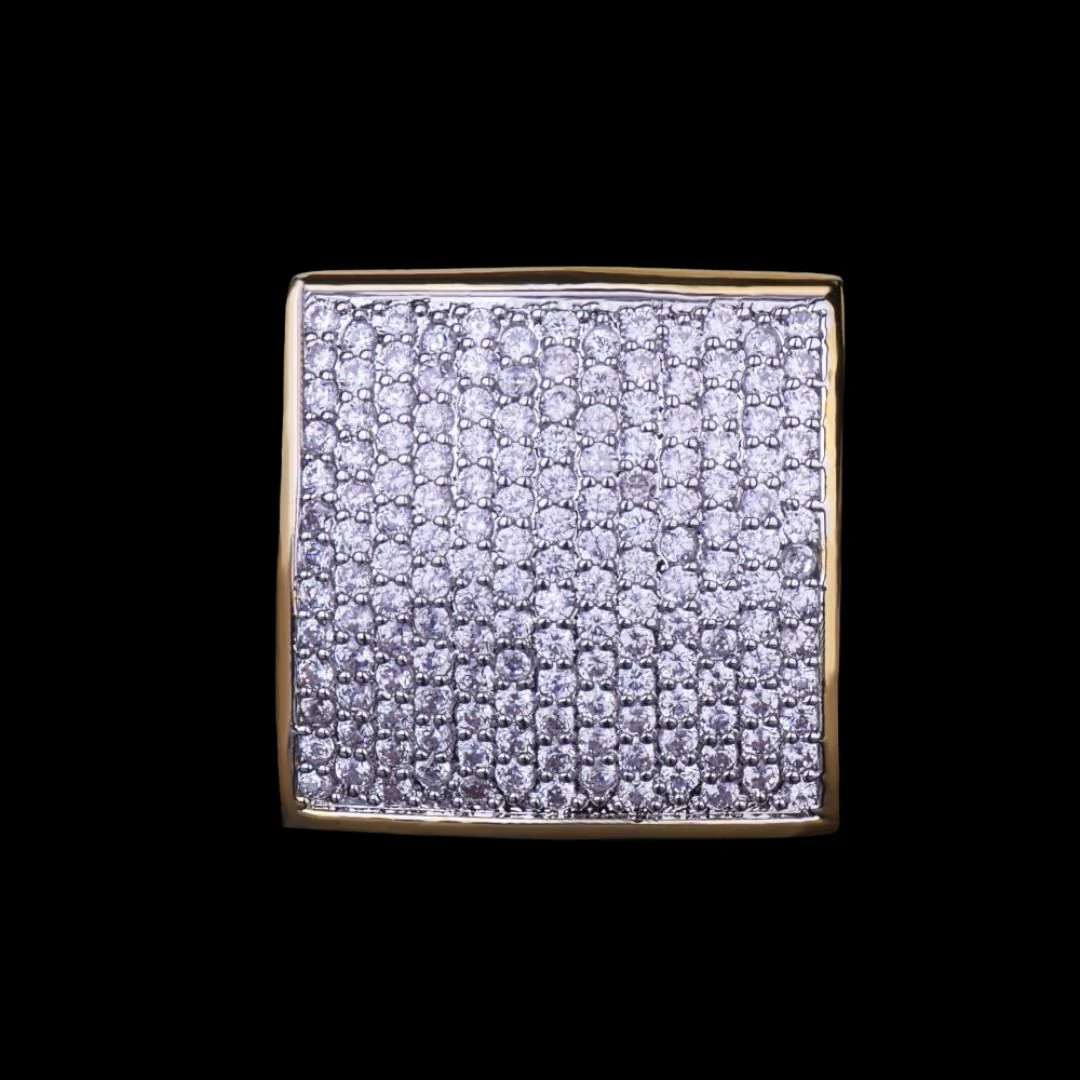 Oval Square Cubic Iced Out Diamond Ring - Image 10