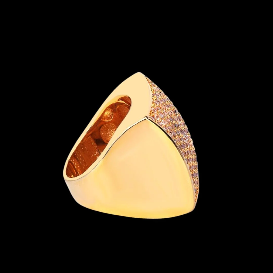 Oval Square Cubic Iced Out Diamond Ring - Image 4