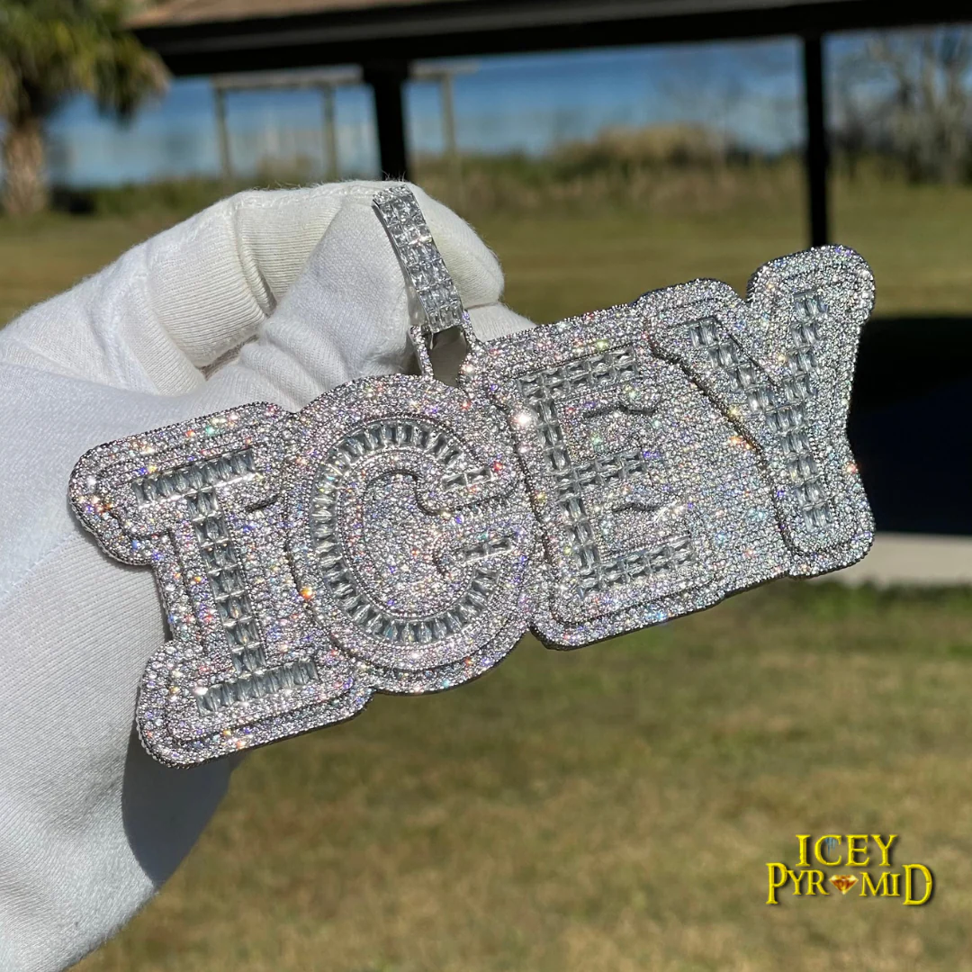 Overflow Stones Loaded with Diamond Iced Out Personalized Custom Name Necklace Pendant - Image 12