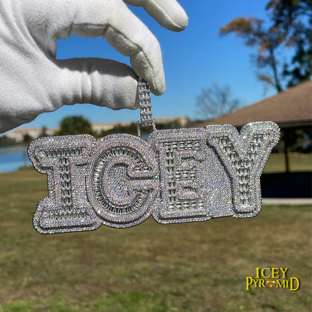 Overflow Stones Loaded with Diamond Iced Out Personalized Custom Name Necklace Pendant - Image 13