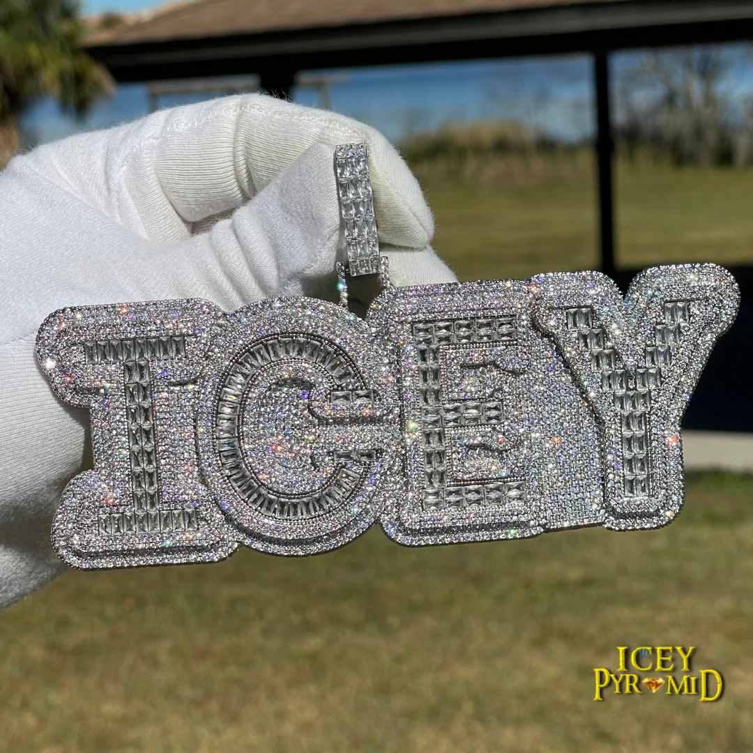Overflow Stones Loaded with Diamond Iced Out Personalized Custom Name Necklace Pendant - Image 15