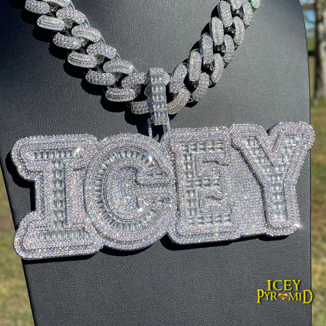 Overflow Stones Loaded with Diamond Iced Out Personalized Custom Name Necklace Pendant - Image 17