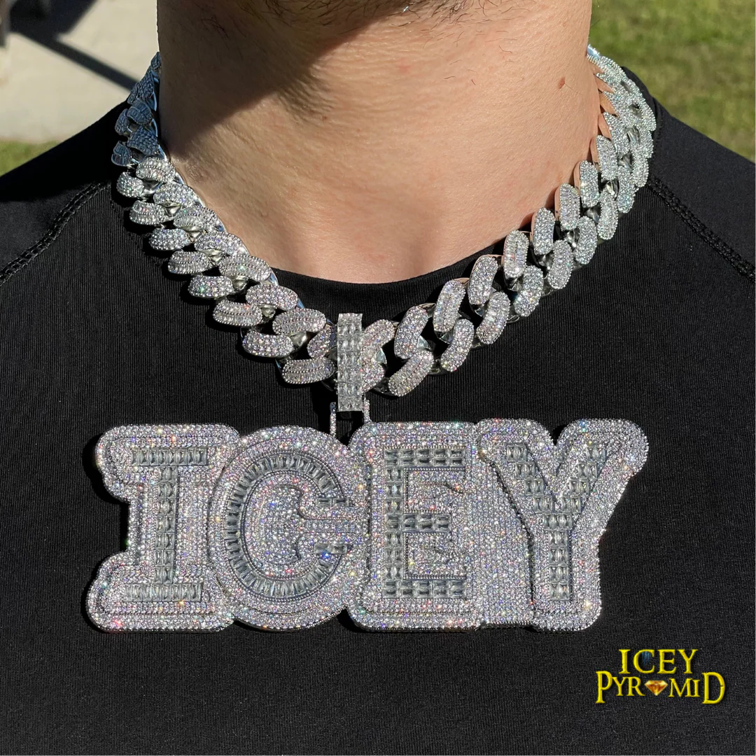 Overflow Stones Loaded with Diamond Iced Out Personalized Custom Name Necklace Pendant - Image 19