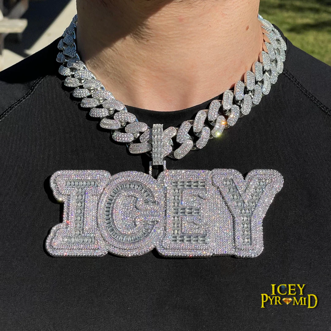 Overflow Stones Loaded with Diamond Iced Out Personalized Custom Name Necklace Pendant - Image 21