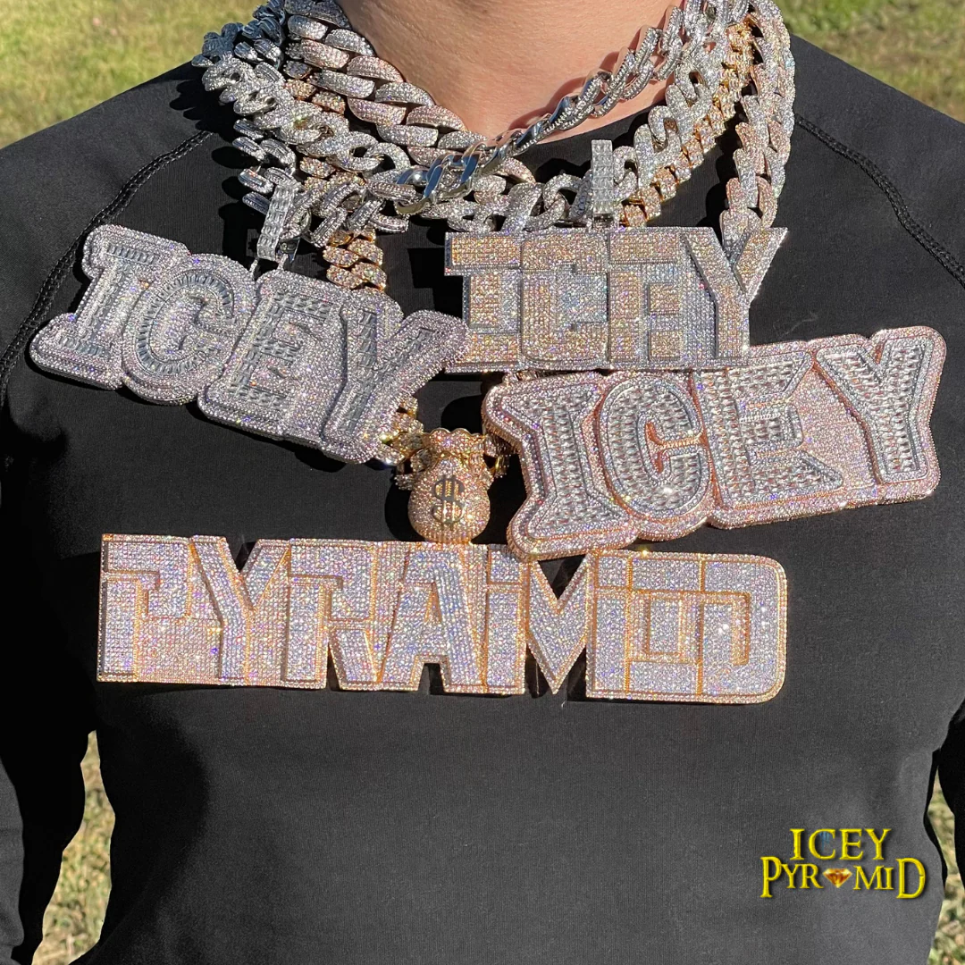 Overflow Stones Loaded with Diamond Iced Out Personalized Custom Name Necklace Pendant - Image 22