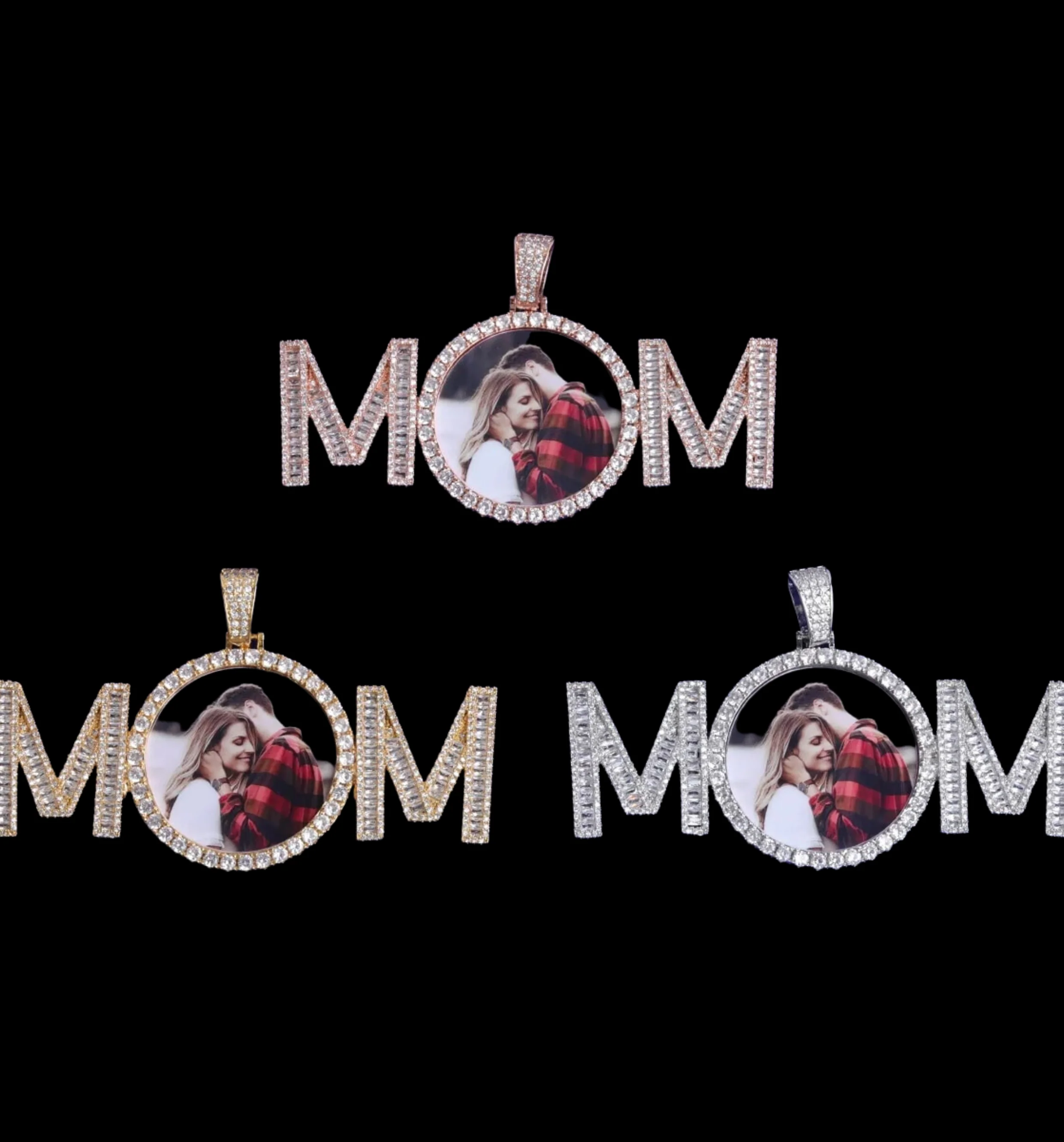 Mom Letters Custom Photo Picture Pendant Necklace - Image 4