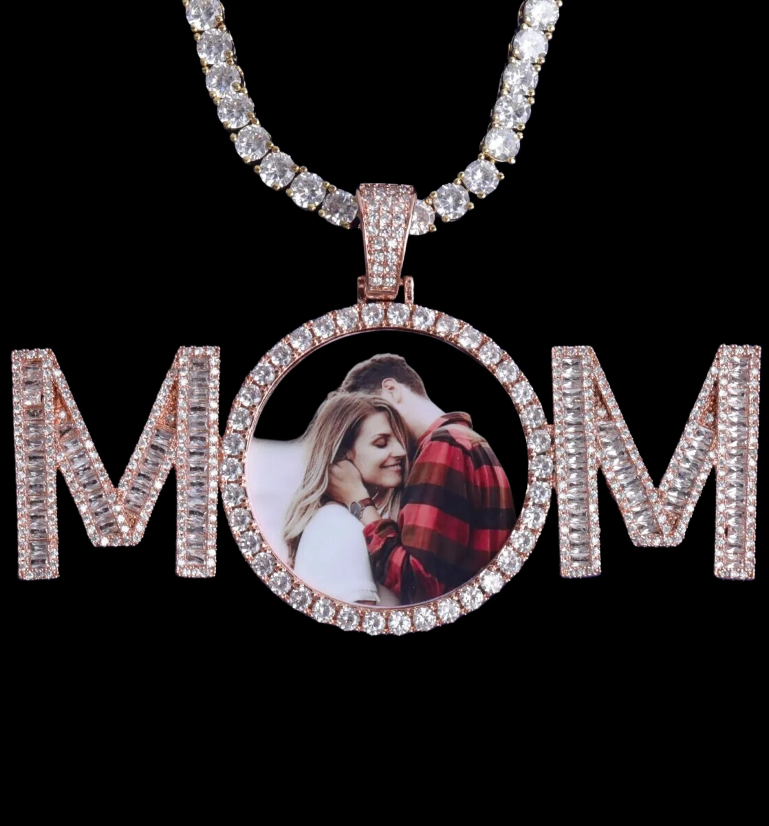 Mom Letters Custom Photo Picture Pendant Necklace - Image 5