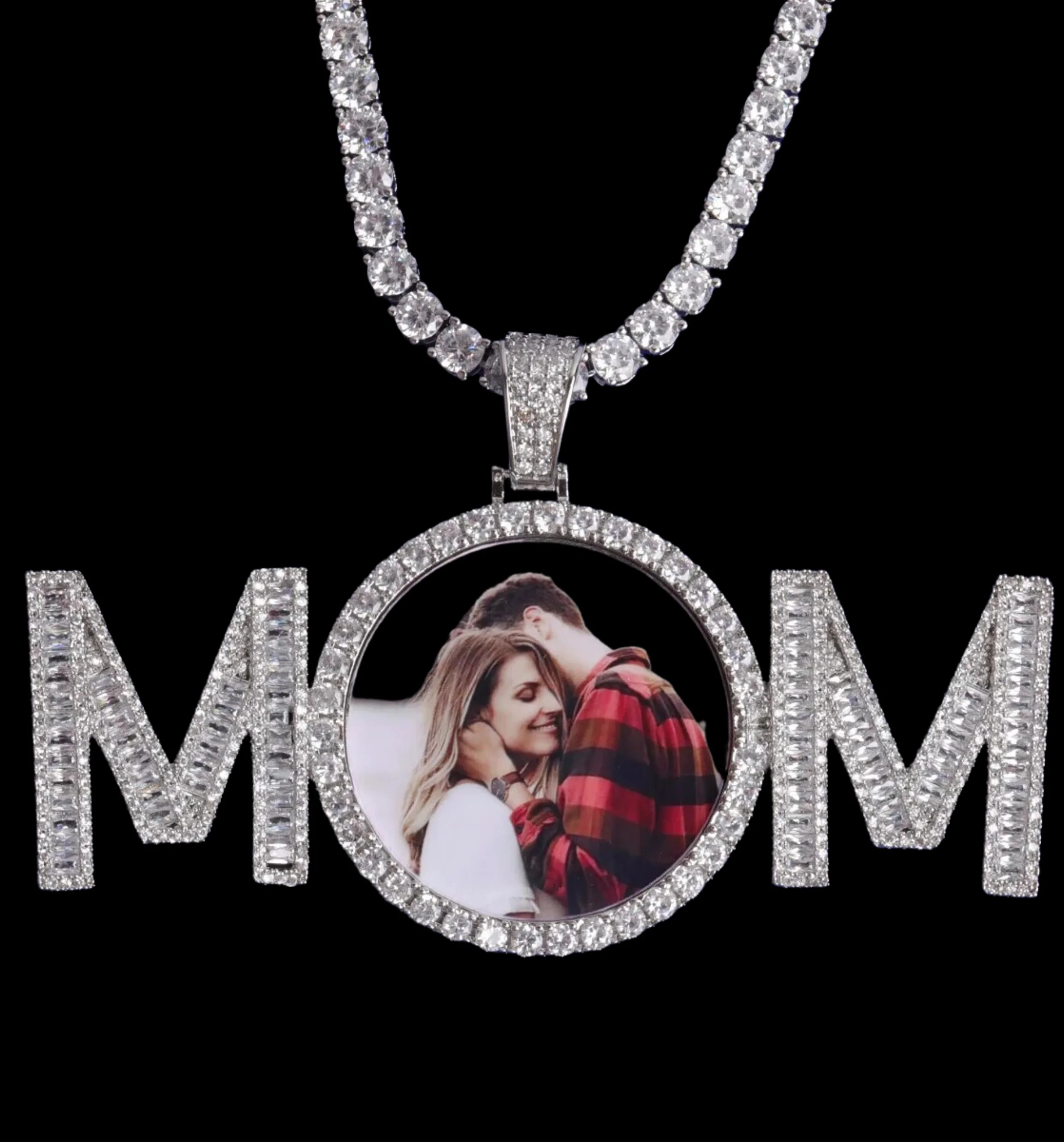 Mom Letters Custom Photo Picture Pendant Necklace - Image 8