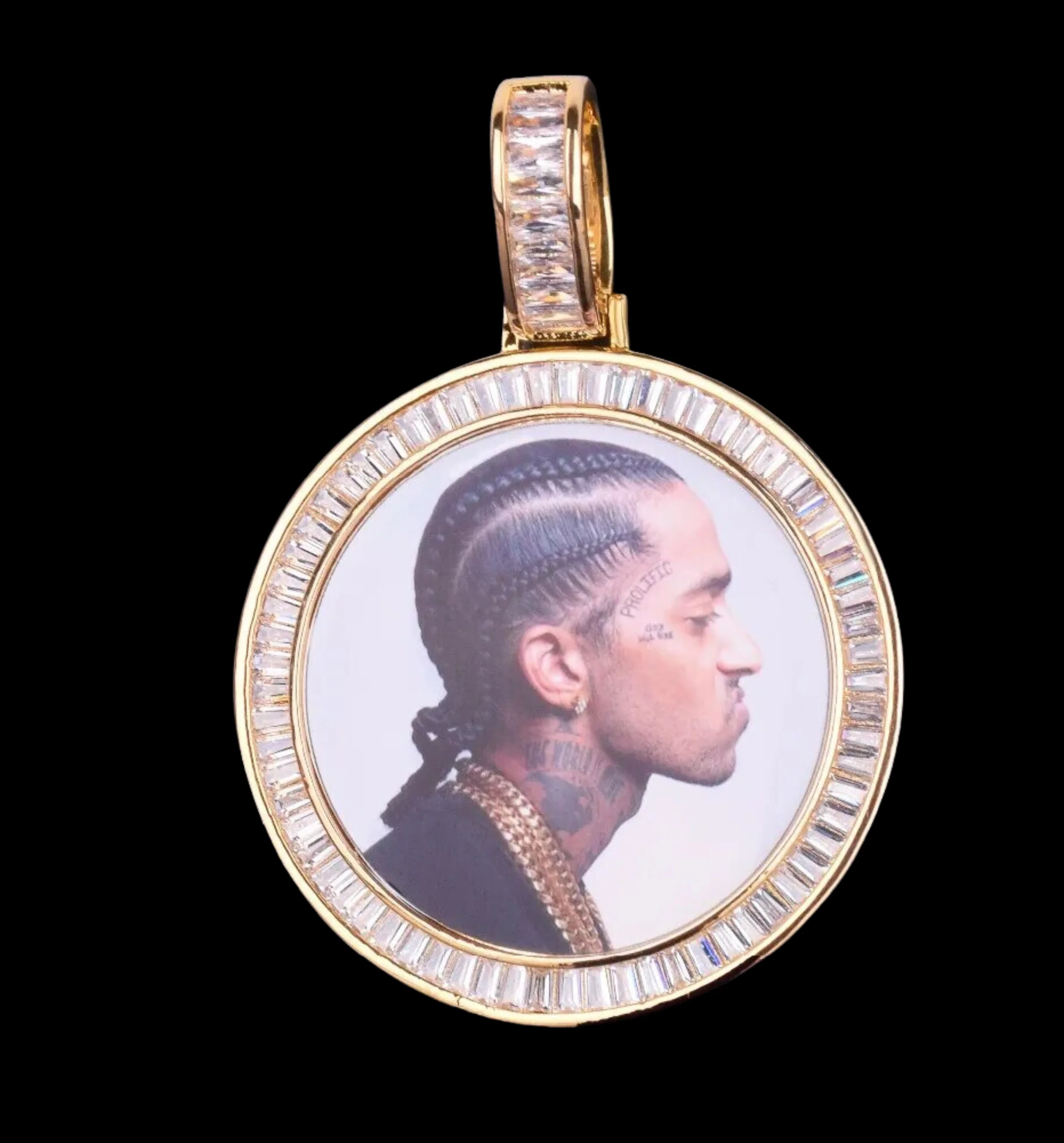Rounded Baguettes Custom Photo Picture Pendant Necklace - Image 2