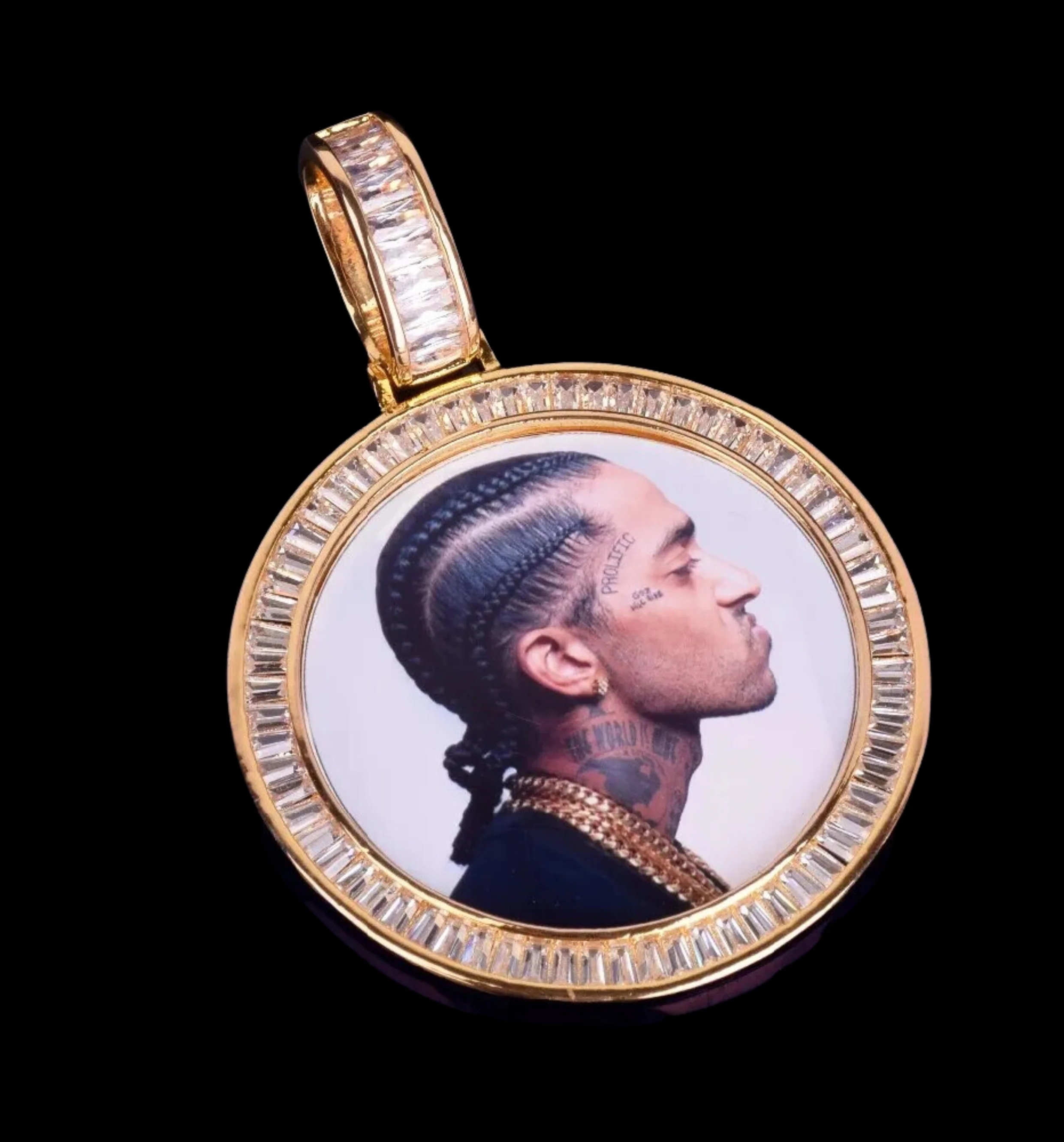Rounded Baguettes Custom Photo Picture Pendant Necklace - Image 7