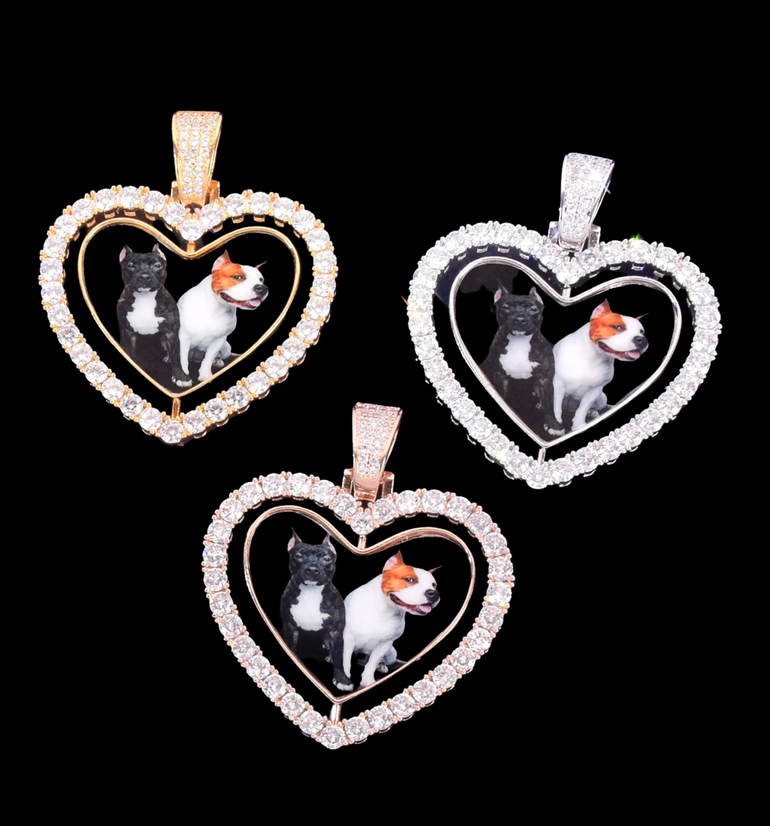Rotating Double-Sided Heart Tennis Custom Photo Picture Pendant Necklace - Image 5