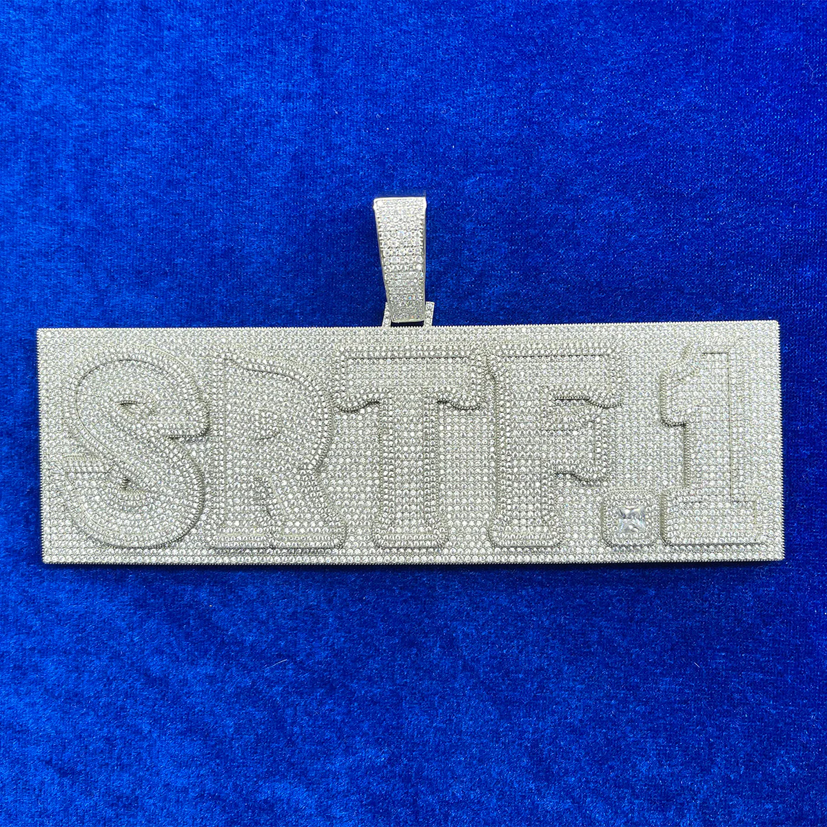 Plate Design VVS Shine Iced Out Personalized Custom Name Necklace Pendant - Image 3
