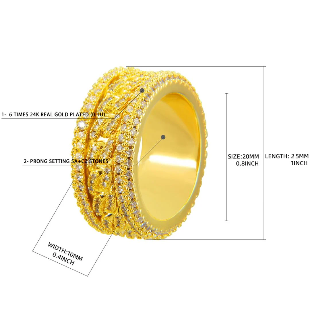 Prong Setting Spinnig Iced Out Diamond Ring - Image 7