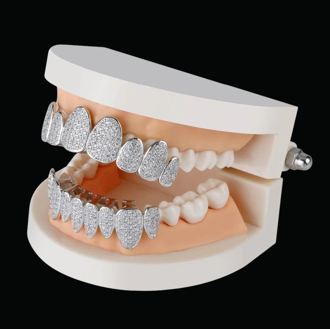 Punk Teeth Caps Cosplay Iced Out Diamond Grillz - Image 7