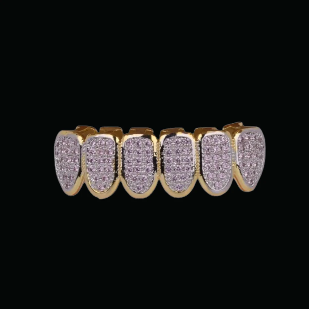 Purple Stones Iced Out Diamond Grillz - Image 5