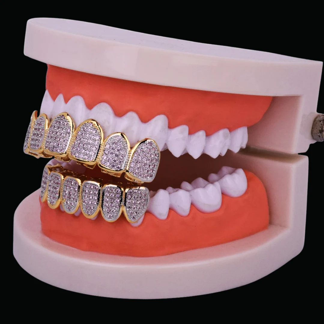 Purple Stones Iced Out Diamond Grillz - Image 6