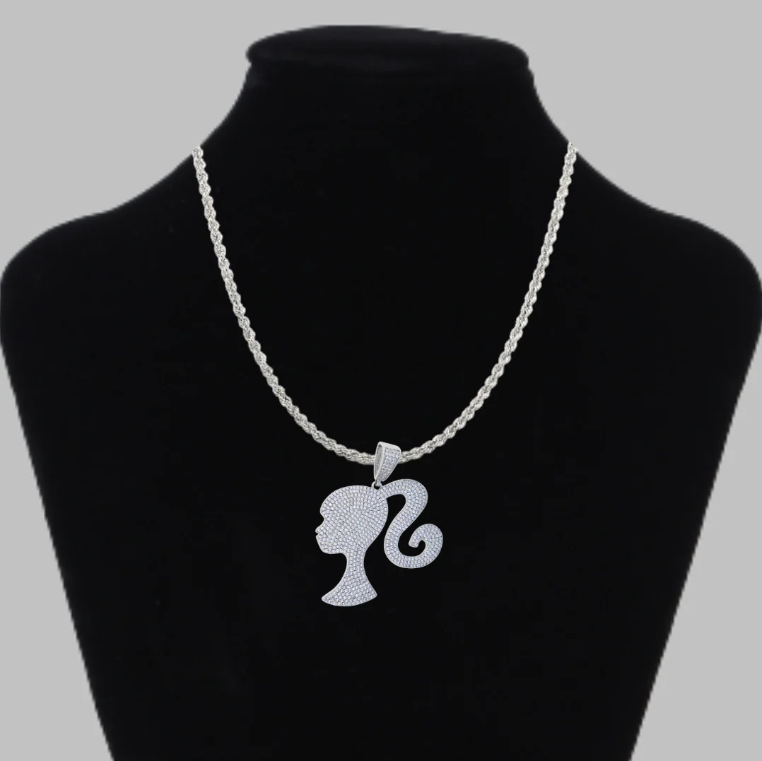 Queen Iced Out Diamond Pendant Necklace - Image 2