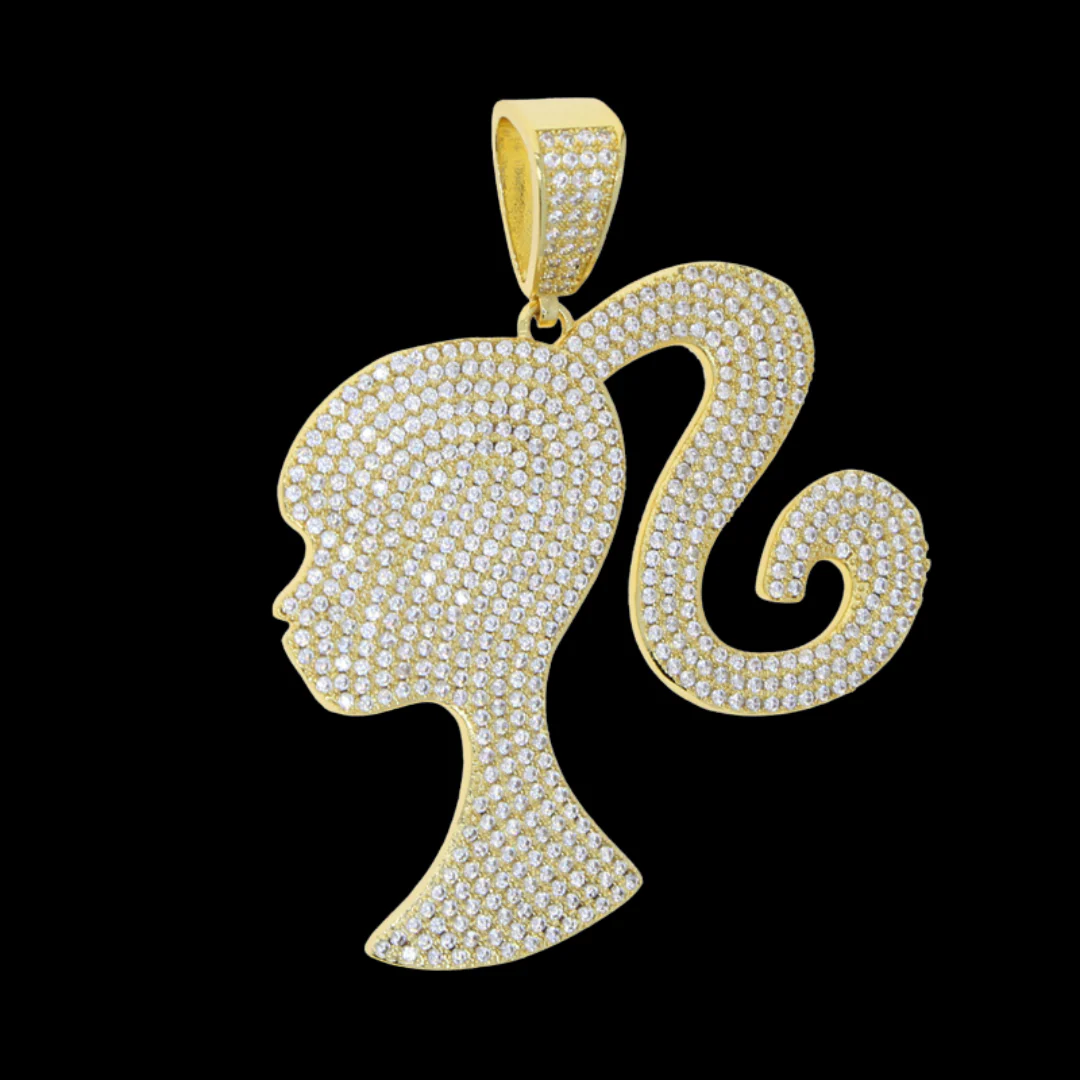 Queen Iced Out Diamond Pendant Necklace - Image 3