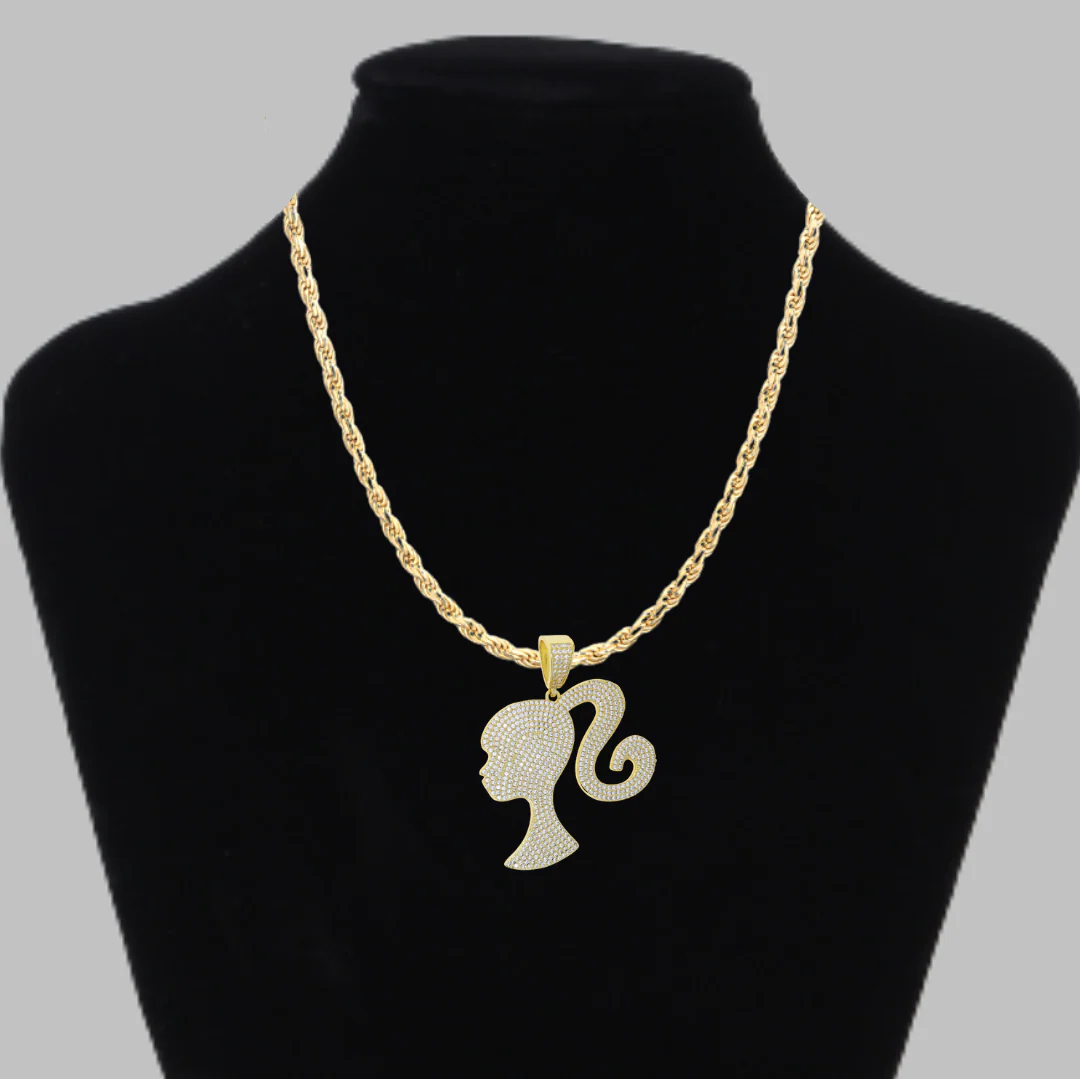 Queen Iced Out Diamond Pendant Necklace - Image 4