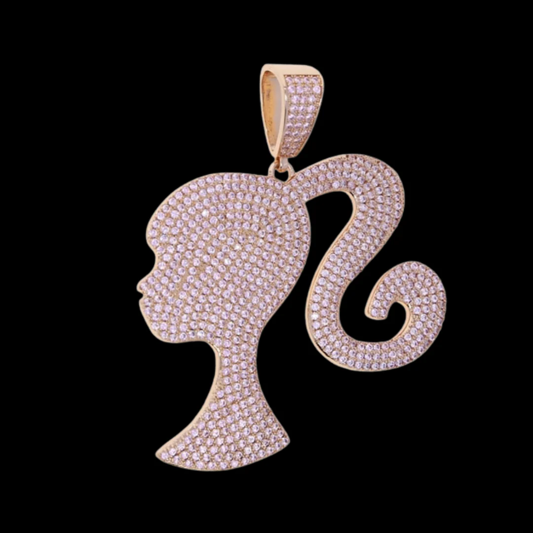 Queen Iced Out Diamond Pendant Necklace - Image 5