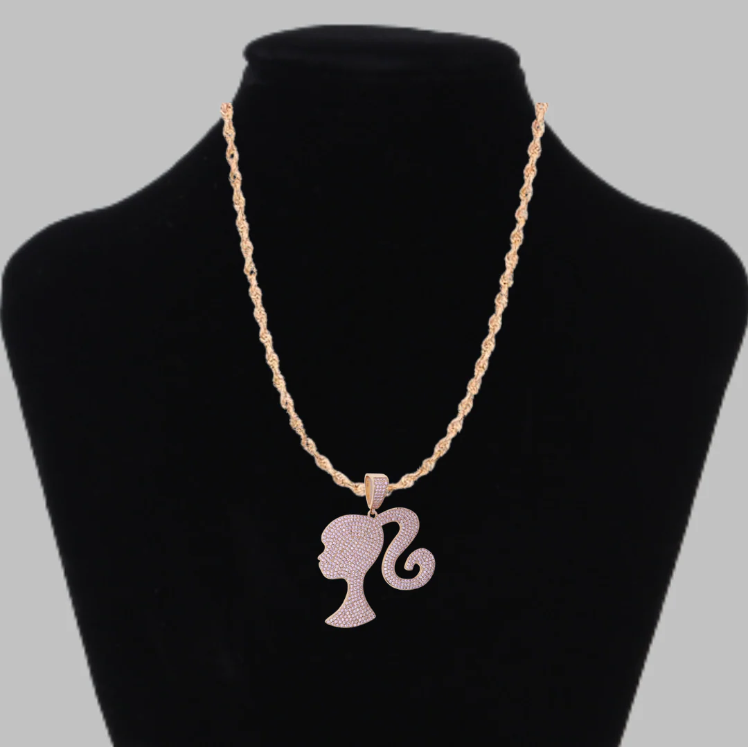 Queen Iced Out Diamond Pendant Necklace - Image 6
