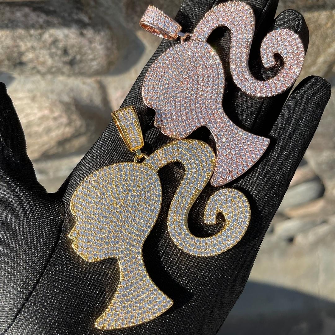 Queen Iced Out Diamond Pendant Necklace - Image 7