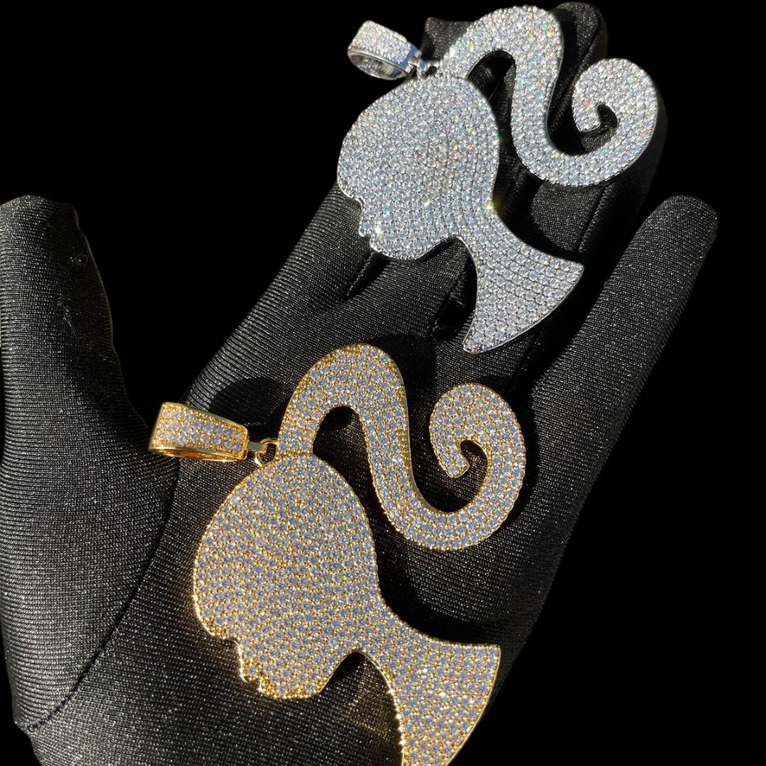 Queen Iced Out Diamond Pendant Necklace - Image 8