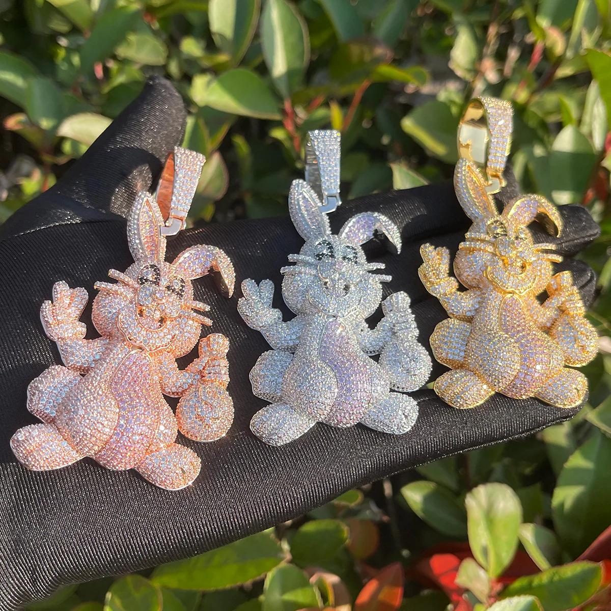 Rabbit Iced Out Diamond Pendant Necklace - Image 4