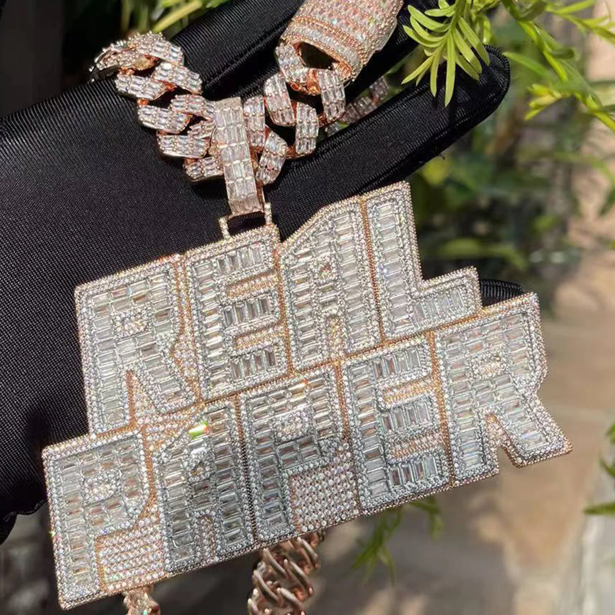Rich Baguette n Diamond Iced Out Personalized Custom Name Necklace Pendant - Image 11