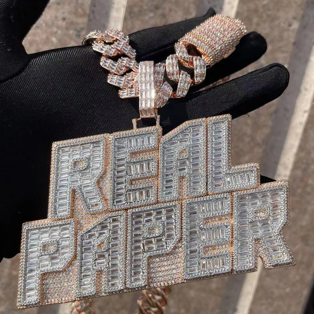 Rich Baguette n Diamond Iced Out Personalized Custom Name Necklace Pendant - Image 7