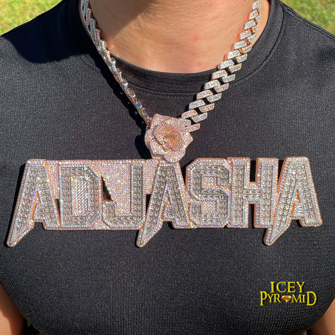 Rising Rose Edition Rose Flower Bail Iced Out Personalized Custom Name Necklace Pendant - Image 11